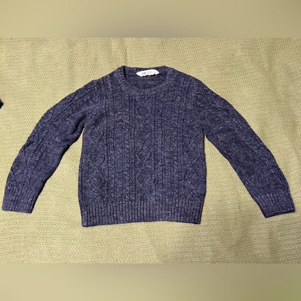 H&M Navy Cable Knit Kids Sweater